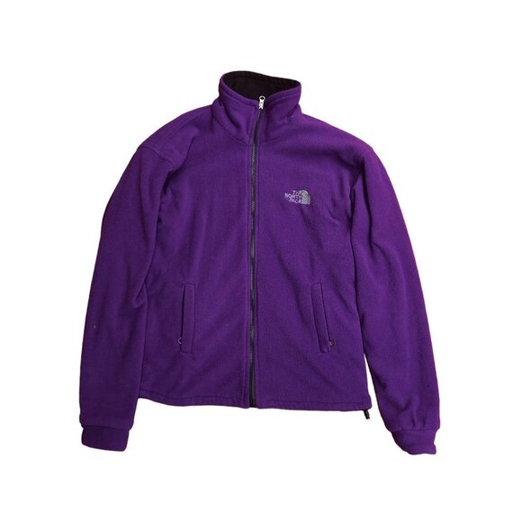 VINTAGE Reversible The North Face Fleece Jacket Black/Purple Medium - Picture 1 of 16